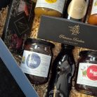 Prémium Lekvár és Szörp Ajándékcsomag Bonbonnal és Csokoládéval