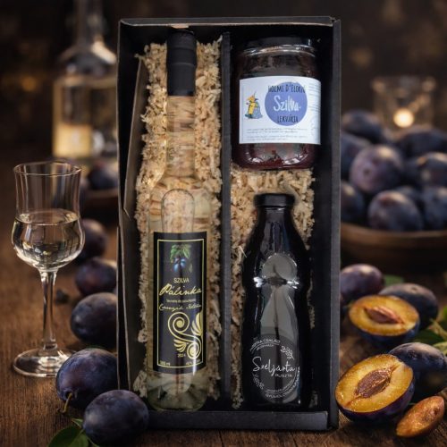 Szilva pálinkás ajándékcsomag