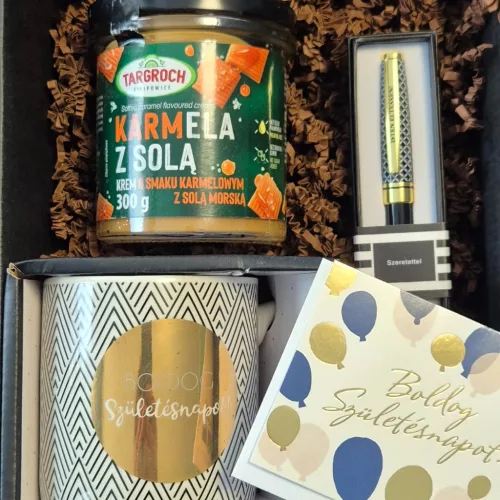 Sós Karamellás Születésnapi Kényeztetés – Ajándékcsomag Férfiaknak