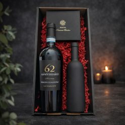 62 Anniversario bonbonnal és dugóhúzóval