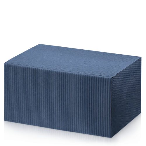 Elegáns 6 palackos borosdoboz - kék