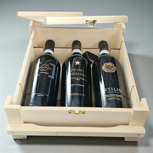 Primitivo di Manduria Limited Edition valogatas fadobozban