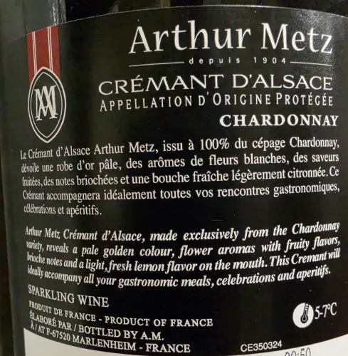 Crémant d'Alsace Chardonnay - Arthur Metz