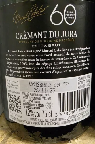 Crémant du Jura Chardonnay 60 Brut - Marcel Cabelier
