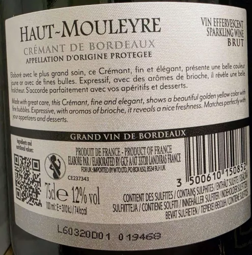 Crémant de Bordeaux Brut - Haut-Mouleyre