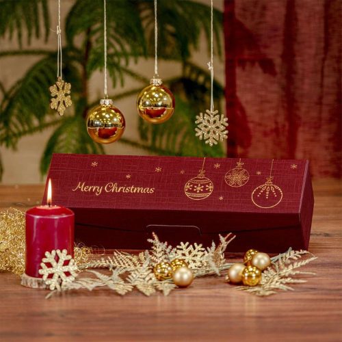 Karácsonyi 1-es borosdoboz bordó 