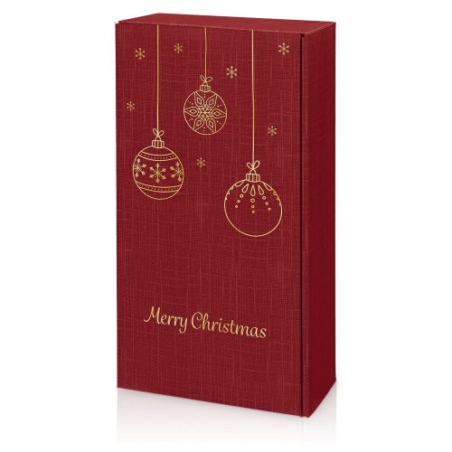 Karácsonyi 2-es borosdoboz bordó 