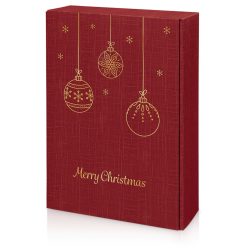 Karácsonyi 3-as borosdoboz bordó 