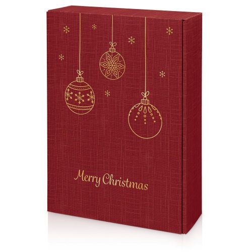 Karácsonyi 3-as borosdoboz bordó 