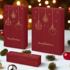 Karácsonyi 3-as borosdoboz bordó 