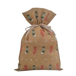 Karácsonyi vászontáska zoknival