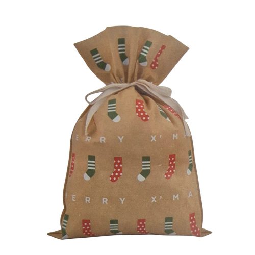 Karácsonyi vászontáska zoknival