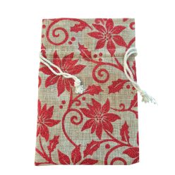 Vászontáska mikulásvirággal