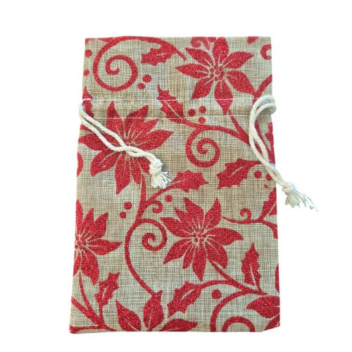 Vászontáska mikulásvirággal