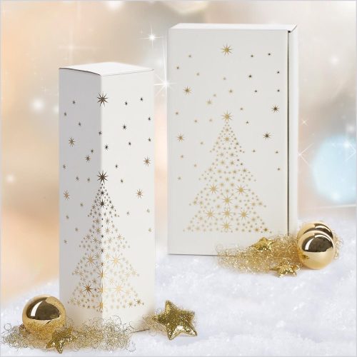 Prémium karácsonyi borosdoboz fehér