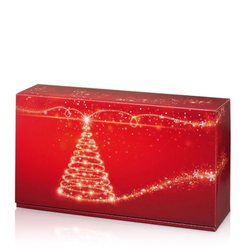 Borosdoboz karácsonyfás piros
