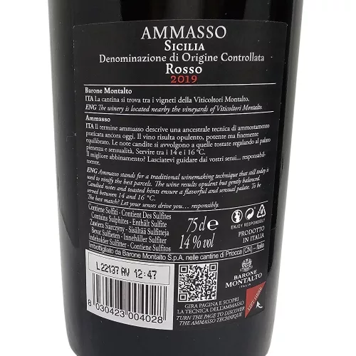 Ammasso Rosso Sicilia DOC válogatás – exkluzív évjáratokban