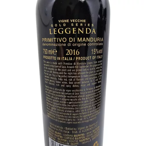 Leggenda Gold Primitivo di Manduria DOC válogatás – exkluzív évjáratokban